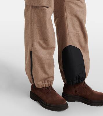 Pantalon cargo en flanelle de laine vierge | Brunello Cucinelli