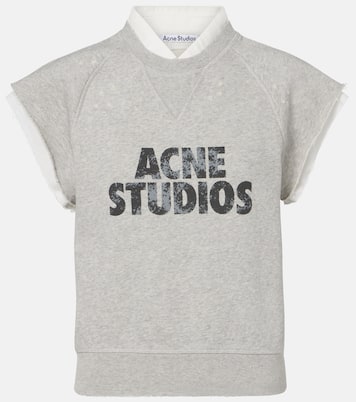 Layered logo cotton fleece vest | Acne Studios