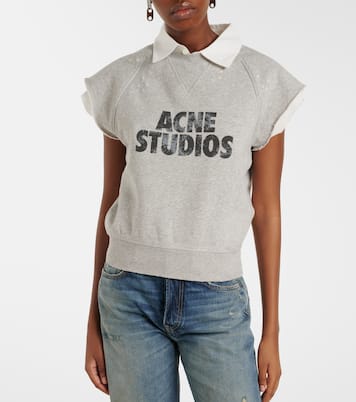 Layered logo cotton fleece vest | Acne Studios