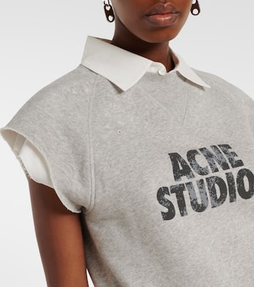 Layered logo cotton fleece vest | Acne Studios