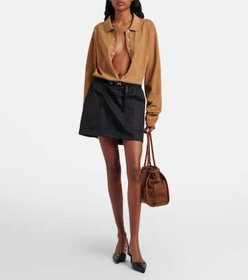 Woven leather slingback pumps | Prada