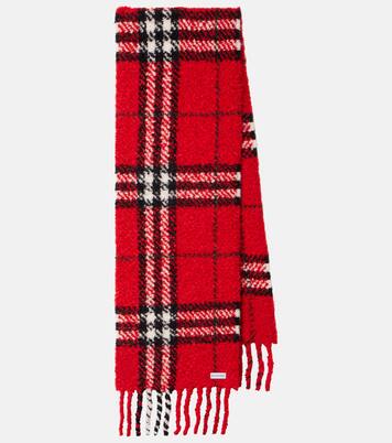 Burberry Check alpaca and wool bouclé scarf | Burberry