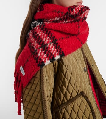 Burberry Check alpaca and wool bouclé scarf | Burberry