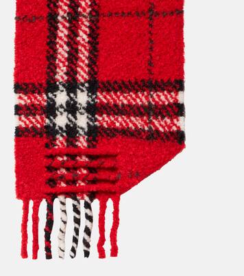 Burberry Check alpaca and wool bouclé scarf | Burberry