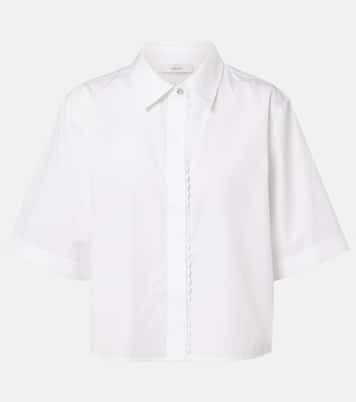 Scalloped cotton poplin shirt | Vince