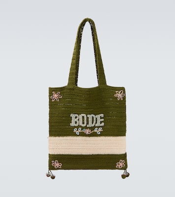 バッグ BODE Beaded Crochet Bag Marsh beaded crochet tote bag in green - Bode | Mytheresa