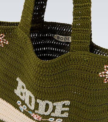 Marsh beaded crochet tote bag in green - Bode | Mytheresa