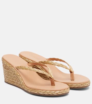 Etheria raffia wedge thong sandals | Ancient Greek Sandals