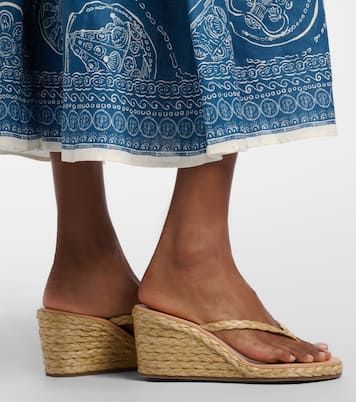 Etheria raffia wedge thong sandals | Ancient Greek Sandals