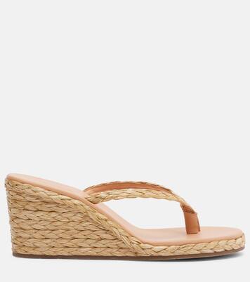 Etheria raffia wedge thong sandals | Ancient Greek Sandals