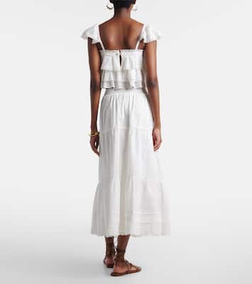 Falda larga Ines con bordado inglés | Poupette St Barth