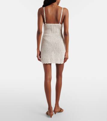 Crochet scalloped cotton minidress | Anna Kosturova