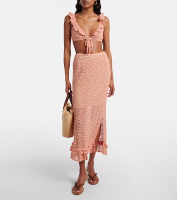 Rosette 크로셰 코튼 미디 스커트 | Anna Kosturova