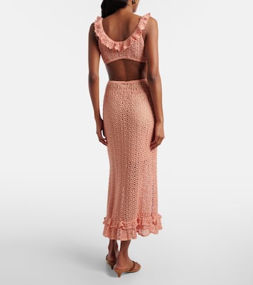 Rosette 크로셰 코튼 미디 스커트 | Anna Kosturova