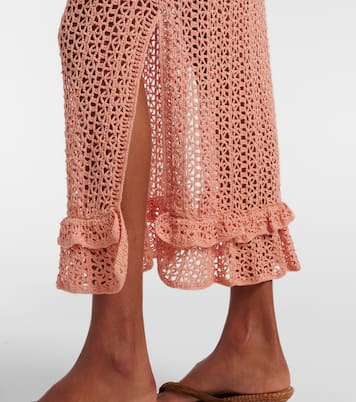 Rosette 크로셰 코튼 미디 스커트 | Anna Kosturova