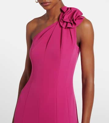 Floral-appliqué one-shoulder cocktail dress | Roland Mouret