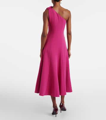 Floral-appliqué one-shoulder cocktail dress | Roland Mouret