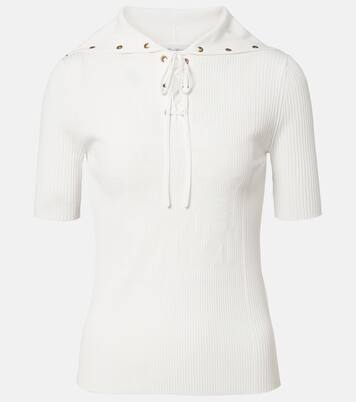 Ribbed-knit lace-up top | Max Mara
