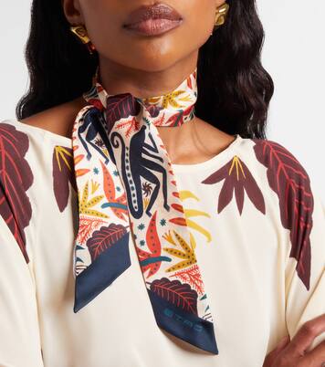 Printed silk twill scarf | Etro