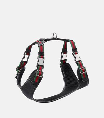 XS GG canvas leather-trimmed dog harness | Gucci