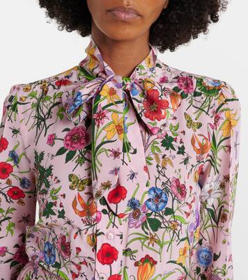 Hemdblusenkleid aus Seide | Gucci