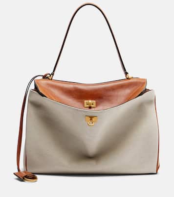 Rodeo Medium leather-trimmed canvas top-handle bag | Balenciaga