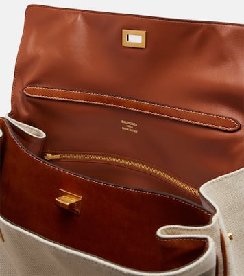 Rodeo Medium leather-trimmed canvas top-handle bag | Balenciaga