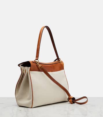 Rodeo Medium leather-trimmed canvas top-handle bag | Balenciaga