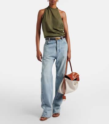 Rodeo Medium leather-trimmed canvas top-handle bag | Balenciaga