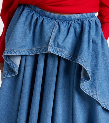 Asymmetrical denim midi skirt | Loewe