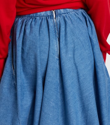 Asymmetrical denim midi skirt | Loewe
