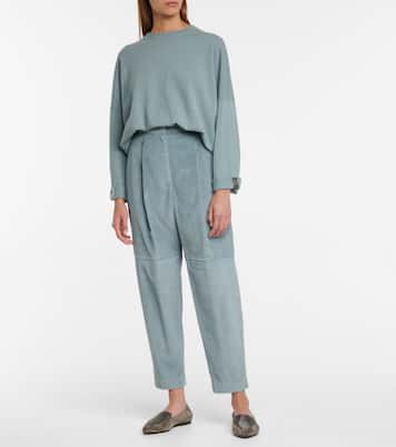 High-Rise-Hose aus Vord | Brunello Cucinelli