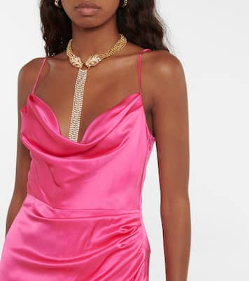 Verziertes Slipdress aus Seiden-Satin | Alessandra Rich