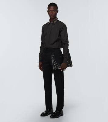 Four-Ring embellished leather clutch | McQueen