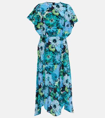 Robe longue en soie à fleurs | Stella McCartney