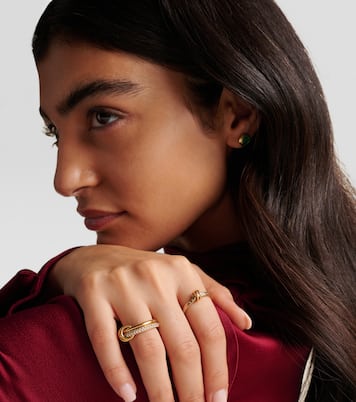 Callisto 18kt gold linked rings with white diamonds | Spinelli Kilcollin