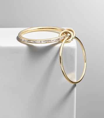 Callisto 18kt gold linked rings with white diamonds | Spinelli Kilcollin