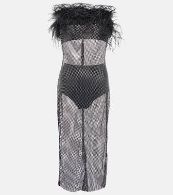 Robe midi à ornements et plumes | Giuseppe di Morabito