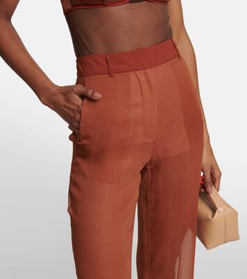 Pantalon ample à taille mi-haute en soie | Nensi Dojaka