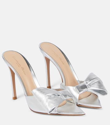 Pantoletten aus Metallic-Leder | Gianvito Rossi