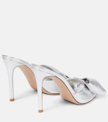 Pantoletten aus Metallic-Leder | Gianvito Rossi