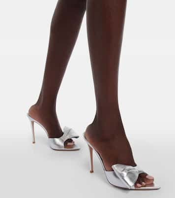 Pantoletten aus Metallic-Leder | Gianvito Rossi