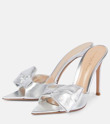 Pantoletten aus Metallic-Leder | Gianvito Rossi