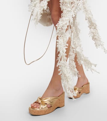 Wedge-Pantoletten Avenue aus Metallic-Leder | Jimmy Choo