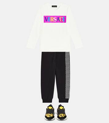 Printed cotton fleece sweatpants | Versace Kids
