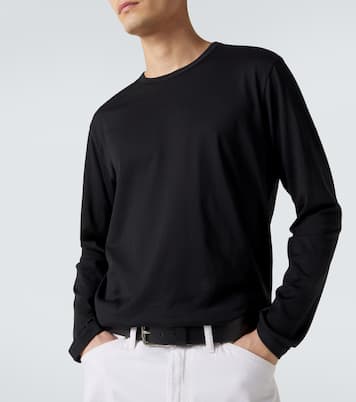 Classic long sleeve cotton T-shirt | Sunspel