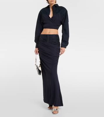 러치드 데님 맥시 스커트 | Christopher Esber