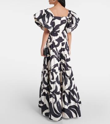 Bedrucktes Maxikleid Pompidou aus Taft | Rebecca Vallance
