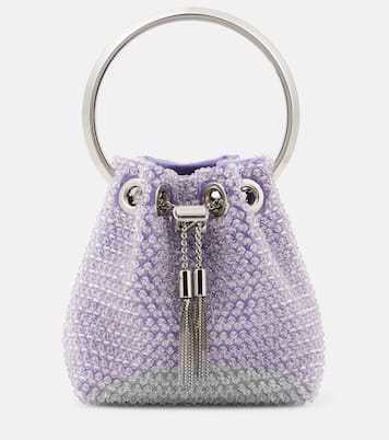 Verzierte Bucket-Bag Bon Bon Micro aus Satin | Jimmy Choo
