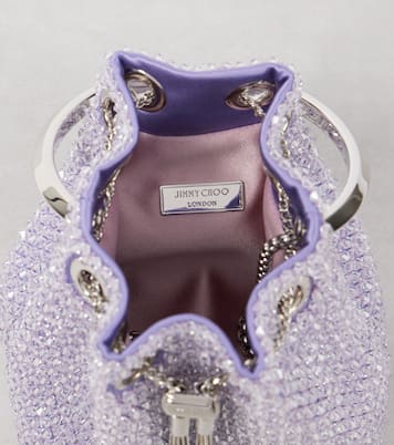 Verzierte Bucket-Bag Bon Bon Micro aus Satin | Jimmy Choo